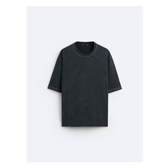 Full cut short sleeve sweatshirt with round neck. Washed effect. The item has a unique look due to its special washing process. For this reason, the color may differ slightly from that seen in the photo. Casual Washed Black T-shirt, Trendy Washed Black T-shirt, Black Washed Cotton T-shirt, Trendy Zara T-shirt For Streetwear, Zara Crew Neck T-shirt With Relaxed Fit, Urban Washed Black Distressed T-shirt, Black Distressed Top For Everyday, Everyday Distressed Black Tops, Everyday Black Distressed Top