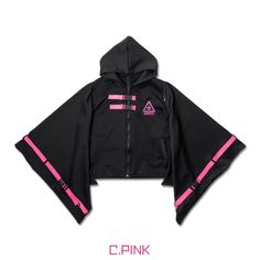 Redefine The Digital Footprint With Our Uzurai Cyberpunk Tech Kimono Black Pink Jacket From Acdc Rag. This Futuristic Rave Hood Features A Slick Solid Black Color Polyester Base, Neon Pink Tech Strap With Side Release Buckle Detail, Dual Front Pockets, Embroidered Detailing, Tech Straps On Large Kimono Sleeves, Large Hood, And Secure Plastic Zipper Closure. This Acdc Rag Uzurai Cyberpunk Tech Kimono Black Pink Jacket Came Straight From The Streets Of Harajuku, Japan. If You Love It, Don't Hesita Rave Hood, Cyberpunk Black, Hooded Kimono, Cyberpunk Tech, Anthropologie Kimono, Acdc Rag, Yellow Kimono, Crochet Kimono, Short Sleeve Kimono