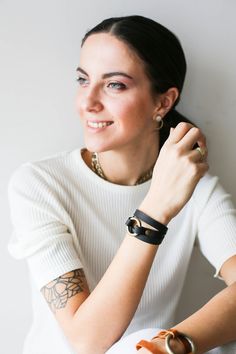 "Black Leather Bracelet, Leather Jewelry, Boho Bracelet, Leather Cuff Women, Leather wristband, Gift for Her ✨New Line of Minimalist Ring Leather Bracelet cuffs is out! And the best thing is that these beautiful Ring bracelets match our new line of \"2021 Ring collection\" bags perfectly and they also come in almost all colors to match all of our bags! 🔸Small Ring Edition with Chain - You can now Choose the color of your hardware and chain! * Simple and Elegant design * High Quality, Soft Natur Modern Adjustable Double Band Bracelets, Modern Adjustable Leather Bracelet With Wrist Strap, Everyday Black Jewelry With Leather Strap, Leather Strap Cuff Bracelet For Everyday, Adjustable Leather Bangle Bracelet For Everyday, Modern Leather Bracelet With Black Band, Trendy Adjustable Leather Bracelet With Wrist Strap, Adjustable Trendy Leather Bracelet With Wrist Strap, Adjustable Modern Leather Bangle Bracelet