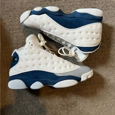 Excellent Condition Like New Original Box Air Jordan 13 French Blue, Red French, Air Jordan 13 Retro, Jordan 13 Retro, Shoes Air, Jordan Sneakers, Jordan 13, French Blue, Jordans For Men