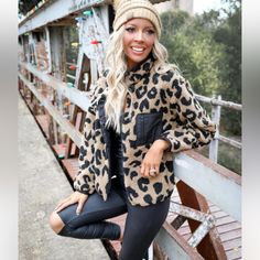 New With Tags. Adorable Jacket Trendy Leopard Print Winter Outerwear, Cozy Long Sleeve Outerwear In Leopard Print, Cozy Long Sleeve Leopard Print Outerwear, Casual Leopard Print Outerwear With Pockets, Winter Leopard Print Outerwear With Pockets, Trendy Leopard Print Outerwear For Fall, Fall Leopard Print Outerwear With Pockets, Trendy Leopard Print Outerwear With Pockets, Trendy Leopard Print Long Sleeve Outerwear