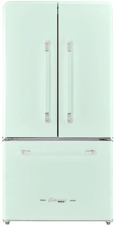 a white refrigerator freezer sitting next to each other