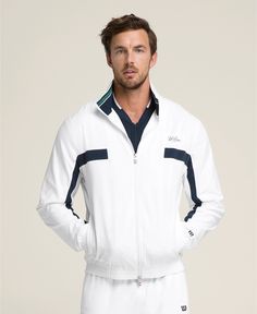 Grand Slam Jacket | Wilson Sporting Goods Indian Wells Tennis, Wilson Sporting Goods, Xl Girls, Recycled Polyester Fabric, Grand Slam, Tennis Clothes, Wear It, Mock Neck, Woven Fabric