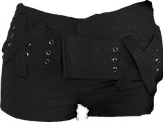 Edgy High Waist Shorts With Belt Loops, Edgy Short Bottoms With Belt Loops, Edgy Shorts With Belt Loops, Casual High-waist Belted Shorts, Edgy Black Shorts With Belt Loops, Casual High Waist Belted Shorts, Casual High Waist Shorts With Belt, Black Cotton Belted Bottoms, Casual Belted Short Bottoms