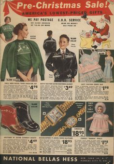 an advertisement for children's clothing from the 1950's