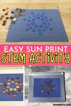 After noticing how old furnitures leave a print, my kids are fascinated and thus this Sun Print Art activity was born! A great STEM activity to explore the power of the Sun, this is a great science and art project for a preschooler and elementary school kid. Sun Activity, Summer Preschool Activities, Easy Stem, School Age Activities, Science Camp, Summer Camp Activities, Energy Activities, Summer Preschool