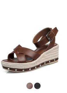 Riley Wedges– Ultra Seller Shoes Trendy Adjustable Brown Wedge Sandals, Brown Adjustable Wedge Sandals, Casual Style, Brown Casual Adjustable Wedge Sandals, Brown Adjustable Casual Wedge Sandals, Casual Brown Adjustable Wedge Sandals, Skater Girl Style, Girls Football Boots, Style Converse, Skater Girl Outfits