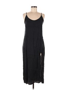 Zara Casual Dress Size: Medium Black Dresses - used. No Fabric Content, Slip dress, Square, Midi/Calf Length, Sleeveless | Zara Casual Dress - Slip dress: Black Dresses - Used - Size Medium Affordable Black Zara Midi Dress, Slip Dress Black, Dress Slip, Black Casual Dress, Black Dresses Casual, Black Dresses, Zara Black, Black Casual, Casual Dresses For Women