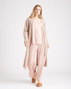 Lounge in luxury in the best cashmere robe around. Expertly crafted from the finest strands of 100% Grade Mongolian cashmere, it's exceptionally soft and warm. Elevate every morning, evening, and any time in between - without breaking the bank. Featured by Fast Company in "The best bathrobes of 2021"  | Quince | Women's Mongolian Cashmere Robe in Oatmeal, Size Small Soft Texture Cardigan For Loungewear, Spring Cashmere Sweater Coat For Daywear, Elegant Cashmere Cardigan With Relaxed Fit, Elegant Fall Sleepwear, Elegant Relaxed Fit Cardigan For Loungewear, Beige Cashmere Cardigan For Loungewear, Relaxed Fit Cashmere Cardigan For Loungewear, Cozy Cashmere Cardigan For Loungewear, Elegant Long Outerwear For Loungewear