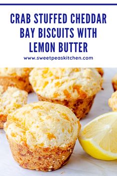 crab stuffed cheddar bay biscuits with lemon butter are an easy and delicious snack