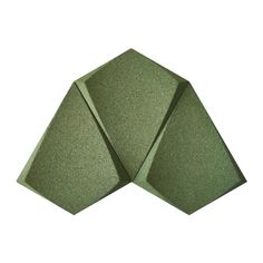 two green hexagonal shapes on a white background