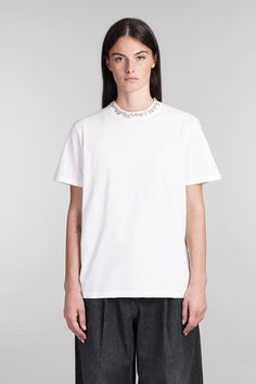 T-Shirt in white cotton, round neck, short sleeves, crystals detail, stars detail, 100% cottonGender: WomenMaterial: COTTONColor: WHITEMade in: ITProduct ID: 395070_GWP01220P000673*Import tax/duty will be calculated at checkout (If applicable) White Rhinestone Crew Neck Top, Rhinestone Cotton Crew Neck T-shirt, Casual White T-shirt With Rhinestones, Cotton T-shirt With Rhinestones Short Sleeve, Cotton T-shirt With Rhinestones And Short Sleeves, Cotton Short Sleeve T-shirt With Rhinestones, Golden Goose Deluxe Brand, Golden Goose, Branded T Shirts