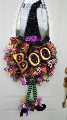 a halloween wreath with the number 50 on it