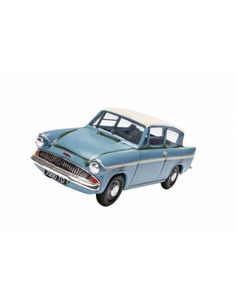 an old blue and white car on a white background