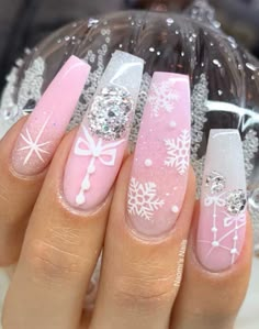 Festive Nail Art, Winter Princess, Pink Xmas, Awesome Nails, Cute Christmas Nails, Snow Angel, Nails Easy