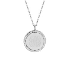 Charlie Pendant – Brook & York Elegant Everyday Engraved Custom Necklace, Everyday Medallion Necklaces With Engraving Option, Luxury Everyday Jewelry With Engraving Option, Everyday Medallion Necklace With Engraving Option, Elegant Silver Medallion Necklace For Everyday, Luxury Jewelry With Engraving Option For Everyday, Elegant Everyday Engraved Medallion Necklace, Luxury Engraved Jewelry For Everyday, Classic White Gold Monogram Initial Necklace