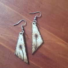 These handmade woodburn earrings are one of a kind and totally unique!  They make a simple statement with their simplicity. Handmade Wooden Earrings For Everyday, Everyday Handmade Wooden Earrings, Handmade Wooden Earrings For Everyday Wear, Woodburn Earrings, Wood Earrings, Wood Burning, Labour Day, Jewelry Earrings Dangle, Dandelion