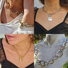 #jewelry #jewelrysets #antiquegoldchain #goldchainbracelet #goldchokernecklace #rockstylejewelry #versatilejewelry #chunkychain #jewelryset #chunkynecklace #rockchoker #bvlgarinecklace #vintagenecklace #chunkychain #24kgoldplating Bvlgari Necklace, Chunky Chain Necklace, Gold Chain Choker, Chunky Chain Necklaces, Bracelet And Necklace, Versatile Jewelry, Chunky Jewelry, Gold Choker Necklace, Silver Chain Bracelet