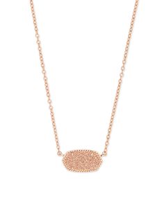 Pink Kendra Scott, Kendra Scot, Elisa Pendant Necklace, School Lifestyle, Kendra Scott Necklace Elisa, Kendra Scott Elisa, Rose Gold Pendant Necklace, Gold Sand, Kendra Scott Necklace