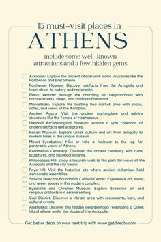 Travel Checklist Must-Haves for Every Type of Trip Places To Go In Athens Greece, Must Do In Greece, Athens To Do List, Athens Greece Travel Guide, Athens Greece Things To Do, Athens Places To Visit, 2 Days In Athens Greece, Greece Athens Travel, Athens To Do