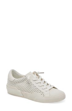 Allover perforations lighten the look and feel of this wardrobe-staple leather sneaker grounded by a chunky cupsole with layered details. Recycled leather upper/synthetic lining/recycled rubber sole Imported Everyday Leather Sneakers With Perforations, Casual Sneakers With Textured Upper And White Sole, Casual Textured Sneakers For Spring, Casual Spring Platform Sneakers With Perforated Toe Box, Spring Sneakers With Textured Upper And Lace-up, Everyday High-top Sneakers With Perforations, Sporty Sneakers With Perforations For Everyday, Spring Textured Low-top Sneakers, Everyday Synthetic Sneakers With Perforations