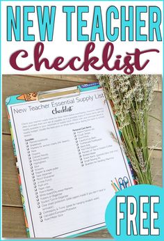 a new teacher checklist with text overlay