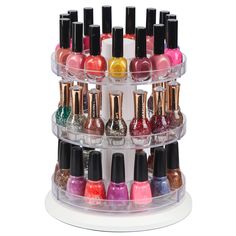 PRICES MAY VARY. [360 Degree Rotating Display Case] A beautiful and convenient rotating display stand allows you to have easy access to nail polishes and display your nail polishes neatly in one place without having to store them separately. [Enough Storage Space for up to 117 Bottles] 3 layers shelf stand provides enough space and offers a steady and sturdy base plate with load-bearing for smooth rotation. Depend on the size of the nail polishes, it can hold 69 - 117 bottles. [Cosmetic Display Nail Polish Stand, Nail Polish Display, Nail Polish Holder, Nail Polish Rack, Acrylic Nail Polish, Polish Display, Nail Polish Organizer, Nail Polish Storage, Cosmetic Display