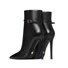 Ugg Boots Heels, Stiletto Black Boots, Business Woman Boots, High Heels Boots Ankle, Winter Boots Heels, Ankle Heels Boots, Boots For Women Outfits, Winter Heel Boots, Stiletto Boots Outfit