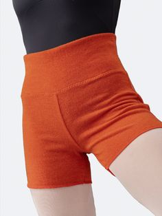 Orange Warm-up Dance Shorts MP918 for Women and Men by Atelier della Danza MP Trash Bag Pants, Stylish Overalls, Halter Leotard, Ballet Classes, Lace Leotard, Mesh Leotard, Lycra Shorts, Ballet Tights, Bag Pants