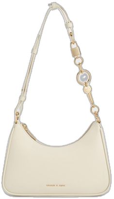 Trapeze Bag, Locks & Key, Charles Keith, Lock And Key, Rounded Corners, Key Chain, Key, Cream, Chain