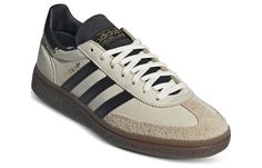 (WMNS) adidas Handball Spezial 'Wonder White Black' IE3698 - KICKS CREW Adidas Special, Adidas Handball Spezial, Adidas Handball, Pretty Shoes Sneakers, Limited Edition Sneakers, Men Fashion Casual Outfits, Classic Sneakers, Pretty Shoes, Black Accents