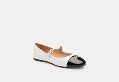 Aubree Mary Jane | COACH OUTLET Spring Flats With Contrasting Heel Counter, Spring Closed Toe Flats With Contrasting Heel Counter, Spring Closed Toe Flats With Contrasting Heel, Chic Sandals With Rubber Sole For Work, Chic Flats With Buckle Closure And Round Toe, Spring Workwear Flats With Contrasting Heel Counter, Slip-on Sandals With Round Toe For Work, Closed Toe Sandals With Contrasting Heel For Work, Sustainable Bag