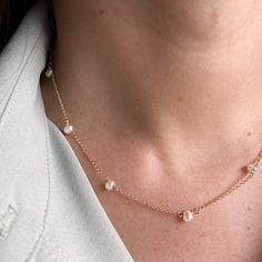 The Gwenyth Necklace is a sweet pearly classic. With natural freshwater pearl stations, wire wrapped by hand on 14k gold filled chain. It's endlessly versatile, understated, and perfect for layering. - Approximately 16 inches long with a 1-inch extender - 14K gold filled (find out more about our metals HERE) Station Necklace, Pearl Gemstone, Gold Filled Chain, Ring Bracelet, Earring Necklace, Wire Wrapped, Wire Wrapping, Necklaces Bracelets, Freshwater Pearls