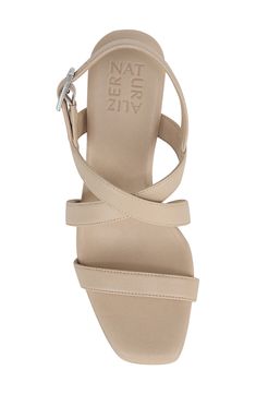 Crisscrossing straps add bold style to a comfy sandal framed by a modern square toe and tapered heel. 2 1/4" heel Cushioned insole Synthetic upper, lining and sole Imported Comfy Sandals, Bold Style, Modern Square, Slingback Sandal, Sandal Women, Bold Fashion, Criss Cross, Nordstrom Rack, Womens Sandals