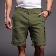 Season:Spring  Summer; Fabric:Linen / Cotton Blend; Gender:Men's; Style:Fashion,Casual; Occasion:Outdoor,Going out,Daily; Fit Type:Regular Fit; Function:Comfort,Soft,Breathable; Waistline:Mid Waist; Pattern:Plain; Design:Pocket; Pants Type:Summer Shorts,Linen Shorts,Cargo Shorts,Shorts; Front page:FF; Listing Date:06/28/2023; Hips:; Length:; Waist: Going Out Fashion, Shorts Linen, Cargo Shorts Men, Shorts Cargo, Mens Cargo, Blue Khakis, Shorts Summer, Plain Design, Type Of Pants