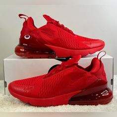 New Nike Air Max 270 Size Mens 10.5 Color University Red Woven And Synthetic Upper, Foam Midsole, Stretchy Inner Sleeve, Rubber Outsole, Max Air 270 Unit For All Day Comfort Brand New, Never Worn, With Box No Lid Orange Basketball Shoes, Nike Air Monarch Iv, Air 270, Black And White Football, Nike Air Monarch, Air Max Excee, Nike Air Max Excee, Nike Air Vapormax Flyknit, Nike Vapor