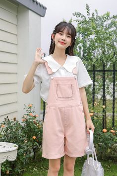 Daisy Chain Short Overalls (2 Colors) Pastel Yellow Overalls, Yellow Overalls, Pink Overalls, Short Overalls, Daisy Chain, Shoe Gifts, Pastel Yellow, Overall Dress, Sweater Blouse