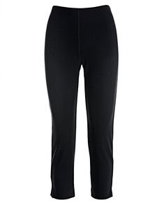 Our versatile Beyond Travel crop pant is made from a four-way stretch, double-knit fabric that's wrinkle-resistant for polished comfort anywhere and everywhere. This must-have silhouette features an easy, pull-on waistband, side slits, and back darts to shape with ease. It's a go-to wardrobe update for work to weekends. High Stretch Black Pants, Black Yoga Pants With 4-way Stretch, Versatile Tight Black Pants, Black Pants With 4-way Stretch And 5-inch Inseam, Versatile Tight Black Bottoms, Black Pants With Minimal Stretch For Yoga, Stretch Sweatpants With Pull-on Style, Black Yoga Pants With Minimal Stretch, Black Elastane Bottoms With 4-way Stretch