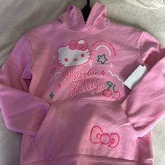 Adorable Hello Kitty Hoodie. Girls Sizes 4/5 -14/16. Pink. Super Cute. Brand New With Tags. Pink Kawaii Hoodie Top, Cute Cotton Hoodie With Character Print, Pink Winter Hoodie With Character Print, Winter Pink Hoodie With Character Print, Cute Hooded Sweatshirt For School, Pink Kawaii Hooded Top, Pink Hooded Kawaii Tops, Pink Casual Hoodie With Character Print, Casual Pink Hoodie With Character Print