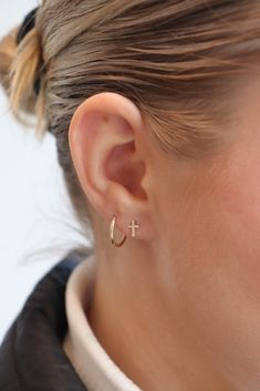 A minimal way to express faith. The versatile studs are ideal for Easter, confirmation, and everyday wear. An understated accessory filled with deeper meaning. DETAILSAvailable in 14k Gold Fill Cross Studs measure 1/4" wide Simple Everyday Cross Jewelry, Everyday 14k Gold Cross Jewelry, Minimalist Hypoallergenic Cross Jewelry, Classic Cross Jewelry For Everyday, Everyday Hypoallergenic Cross Jewelry, Hypoallergenic Cross Jewelry For Everyday, Deeper Meaning, Saved Items, Personalized Jewelry