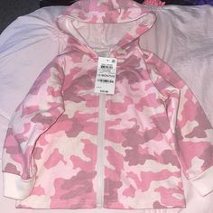 First Impressions Pink Camo, Zip Up Hoodie. Size 12 Months, Brand New And Never Worn. Winter Long Sleeve Hoodie For Playwear, Long Sleeve Hoodie For Fall Playwear, Hooded Hoodie For Playwear In Fall, Cute Long Sleeve Hoodie For Playtime, Pink Hooded Tops For Playtime, Pink Hooded Top For Playtime, Pink Casual Hoodie For Playtime, Casual Pink Hoodie For Playtime, Pink Camo