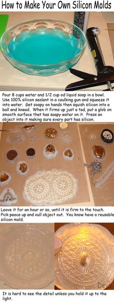 how to make your own silcon molds from glass plates and other items