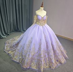 Shiny Scoop Quinceanera Ball Gown Lace-Up Dress Beading Floor-length E – TulleLux Bridal Crowns & Accessories Quinceanera Dresses Purple And Gold, Rupunzel Quince Theme Dress, Rapunzel Quince Dress, Rapunzel Quinceanera Dress, Tangled Quinceanera Dress, Ballroom Extravaganza, Regal Dress, Quinceanera Stuff, Purple Ball Gown