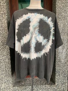 "Vintage 90s Acid Wash Peace Sign Graphic T-shirt item condition : pre owned (used ) Condition : please see picture Size in tag : XL tag  : measurement chest (Pit to pit ) 24.5\" Length 27\" shipping : world wide Standard shipping : 14 - 30 days Express : 5-10 days I can do bundle/combined shipping add USD 5 shipping for each additional items" Oversized Acid Wash Vintage T-shirt, Retro Tie Dye T-shirt With Graphic Print, Retro Oversized Acid Wash T-shirt, Oversized Tie Dye T-shirt With Graphic Print, 90s Acid Wash T-shirt With Screen Print, Vintage Tie Dye T-shirt For Streetwear, Washed Black Graphic Tee With Graffiti Print, Washed Black Graffiti Print Grunge T-shirt, Acid Wash Grunge Tops With Sublimation Print