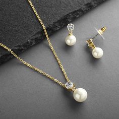 Gold Classic CZ and Cream Pearl Bridal Jewelry Silver Bridesmaid Jewelry, Rose Gold Pearl Necklace, Pearl Necklace And Earring Set, Bridal Jewelry Pearl Sets, Silver Bridal Jewellery, Pearl Bridesmaid Jewelry, Gold Pearl Jewelry, Crystal Wedding Jewelry, Libra Quotes