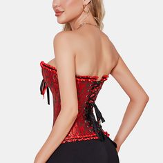 This stunningly overbust is the perfect corset to celebrate your love of Gothic and Steampunk style. Fetching ruffles along the bustline and across the hem add a touch of femininity and all this is topped off with a pretty bow at the centre of the bustline. Pair it up with a pair of jeans or a long flowing skirt depending on your preference and the style you wish to create. It features with the printing pattern. flexible boning to support. It fully show the lines of the waist and chest. Its over