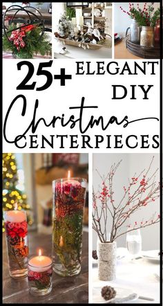 25 elegant diy christmas centerpieces with candles and flowers in vases on the table