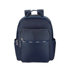 LeSportsac - Backpacks - Essential Carryall Backpack - Dark Blue C Suitcase Handle, Wall Opening, Blue C, Mediterranean Cruise, Front Wall, Webbing Strap, Laptop Pocket, Zipper Pulls, Open Top