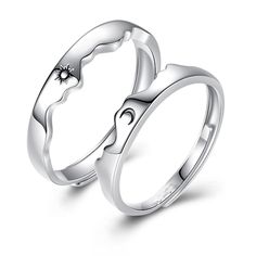 PRICES MAY VARY. COUPLE RINGS SET: You will receive 2pcs ring.These are the best gifts for her or him. They are a symbol of your love or friendship, even if you are separated from two places, you can feel it each other's hearts, your hearts are also together, they are great gifts for your lover and family. SIZE:Adjustable Weight:5g Material：It is made of high-quality copper material,nickel-free,lead-free and cadmium-free,hard and not easy to fall off,suitable for women and men. STYLISH STYLE:Mat Sweat Couple, Matching Promise Rings, Matching Couple Rings, Sun And Moon Rings, Partner Rings, Promise Ring Set, Promise Rings For Couples, Couples Ring Set, Bracelet Couple