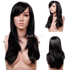 USPS Post Popular Medium Full Wig 4 Style 20 Shades Heat Resistant Hair Wigs L2 | eBay Layer Hair, Full Bangs, Bangs Wig, Black Layers, Full Wigs, Long Wigs, Hair Wig